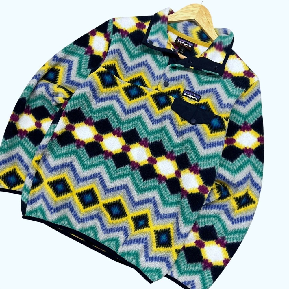 Patagonia Synchilla Fleece Snap-T Pullover Womens XXS Geometric Zig Zag Aztec